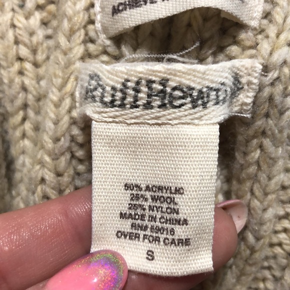 Ruff Hewn tan cable net tunic sweater size small - Picture 12 of 12